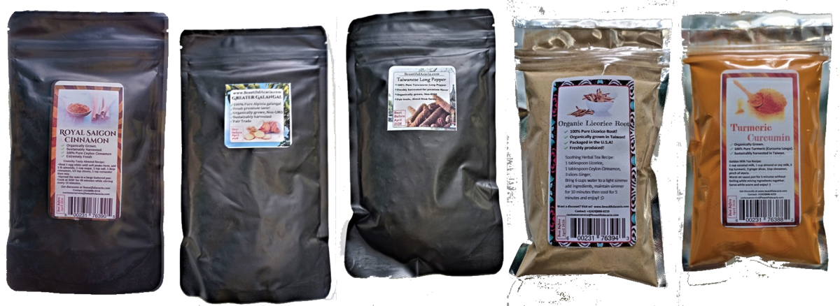 Spice Combo Pack! Five excellent fresh spices (2oz each)